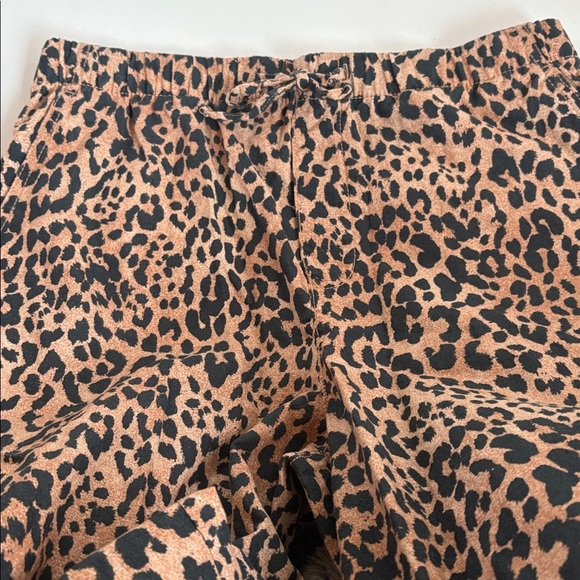 Gap pull on wide leg leopard print linen blend pants draw string pockets - Picture 14 of 16
